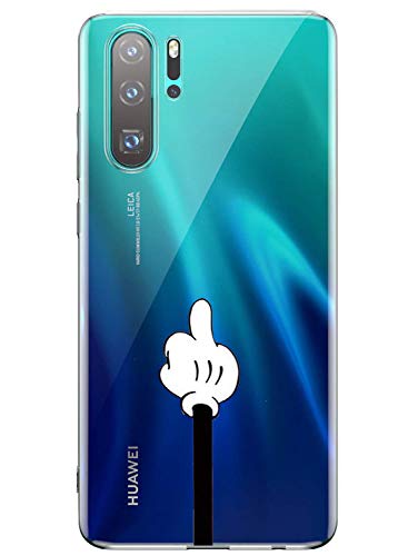 Caler Funda compatible con Huawei P30 Lite funda transparente con dibujos TPU suave Bumper Case con bonito diseño de TPU silicona antigolpes 3D Vogue Ultra Chic lujo