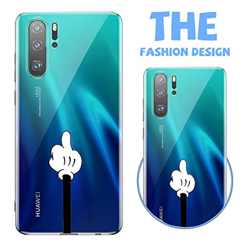 Caler Funda compatible con Huawei P30 Lite funda transparente con dibujos TPU suave Bumper Case con bonito diseño de TPU silicona antigolpes 3D Vogue Ultra Chic lujo