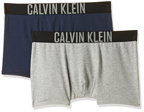 Calvin Klein 2Pk Trunks Bóxers, 1 Grey Heather/1 Blue Shadow 025, 14-16 Años (Pack de 2) para Niños