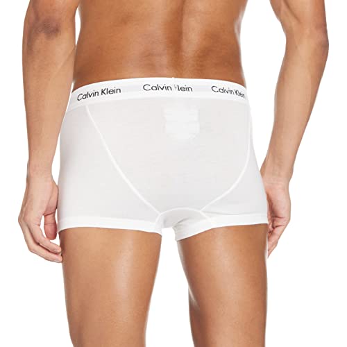 Calvin Klein 3 Pack Low Rise Trunks-Cotton Stretch Bóxers, Blanco (White 100), S (Pack de 3) para Hombre