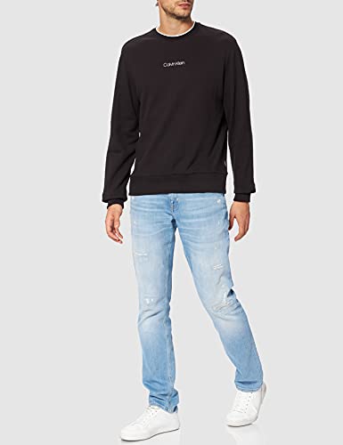 Calvin Klein Center Logo Sweatshirt, Sudadera para Hombre, Negro (Ck Black), S