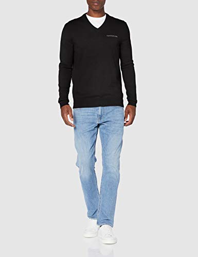 Calvin Klein Essential V Neck Sweater Suéter, CK Black, XS para Hombre