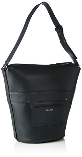 Calvin Klein HEATH3R Elongated Bucket Bag, Bolsa para Mujer, Negro (Black), 18x33x41 cm (b x h x t)