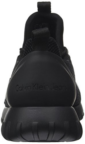 Calvin Klein Jeans Ron Mesh/Brushed Metal, Zapatillas Hombre, Negro (Black/Silver), 46 EU