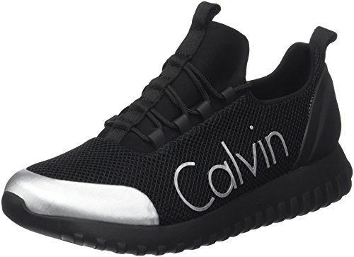 Calvin Klein Jeans Ron Mesh/Brushed Metal, Zapatillas Hombre, Negro (Black/Silver), 46 EU