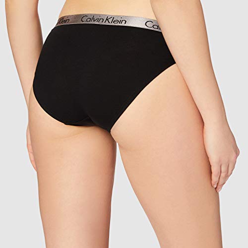 Calvin Klein Radiant Cotton-Bikini Braguita, Negro (Black 001), S para Mujer