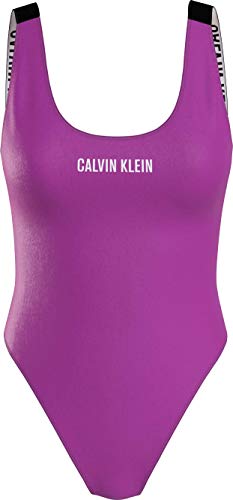 Calvin Klein Scoop Back One Piece-rp Traje de Bao de una Sola Pieza, Summer Fuchsia, S para Mujer