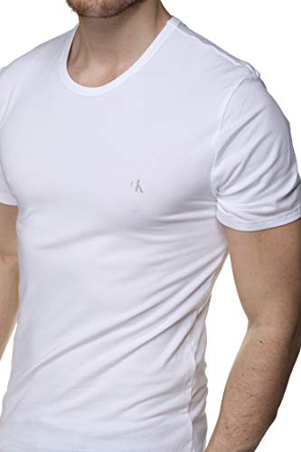 Calvin Klein S/S Crew Neck 2Pk Camiseta de Manga Corta, White, XL (Pack de 2) para Hombre