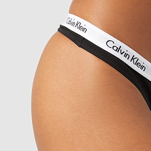 Calvin Klein THong 3PK, Tanga para Mujer, Negro (Black), XS