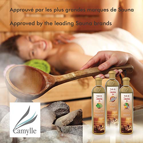 Camylle - Fragancia Sauna Cedro/Litsea - Fragancias a base de Aceites Esenciales Puros y Naturales para Sauna - Estimula la convivencia con aromas amaderados y afrutados - 250ml