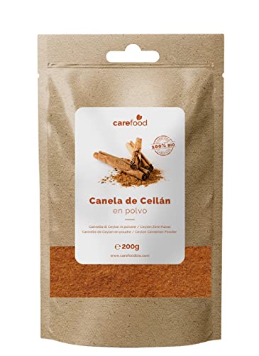 Canela de ceylan en polvo 200gr Carefood 100% ecológica | Cinnamon powder BIO | Canela pura molida BIO |