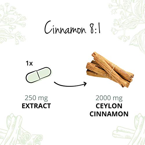 Canela de Ceylán Vegavero® | 2000 mg | Sin Aditivos Artificiales | Control de Glucosa - Azúcar en Sangre | 120 Cápsulas | Apto para Veganos