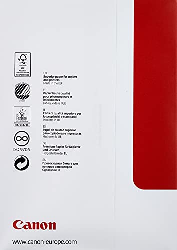 Canon Alemania Red Label superior Negocios Papel, 5 x 500 hojas, certificado FSC, A4, 80 g/m², todas las impresoras HOCHWEIß CIE 168 (optimizado embalaje protector)