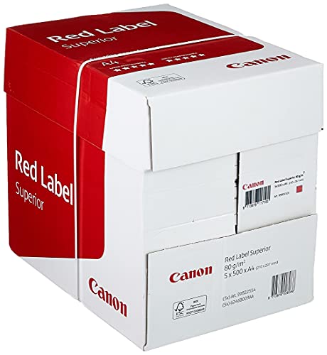 Canon Alemania Red Label superior Negocios Papel, 5 x 500 hojas, certificado FSC, A4, 80 g/m², todas las impresoras HOCHWEIß CIE 168 (optimizado embalaje protector)