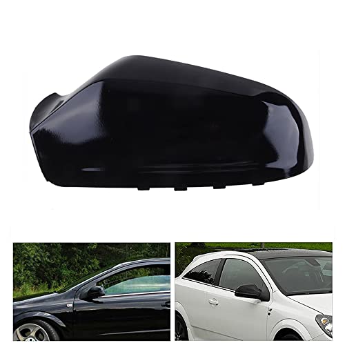 Carcasa de espejo retrovisor para coche, color negro brillante Baceyong, 6428200 6428199, compatible con V-auxhall O-pel A-stra H 2004-2009