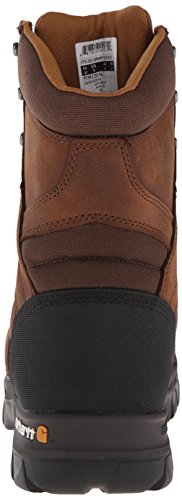 Carhartt Men's 8" Rugged Flex Insulated Waterproof Breathable Safety Toe Leather Work Boot CMF8389, Brown, 11 W US