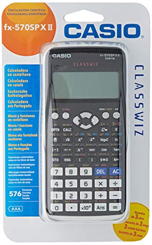 Casio FX-570SPXII, Calculadora Científica, Recomendada para el Curriculum Español y Portugués, 576 Funciones, 11.1 x 77 x 165.5 mm, Gris/Blanco