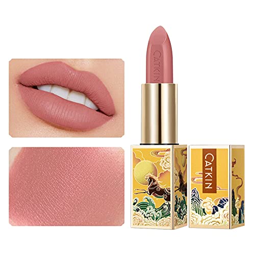 CATKIN Barra de Labios Mate Bálsamo Labial Roja Bálsamo de Labios Permanente Barra de Labios Hidratante Suave de Color Destacado(CO157)