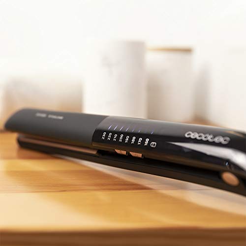 Cecotec Plancha de pelo Bamba RitualCare 1100 Titanium Ion Touch. De Titanio, Selector Táctil, Con Ion real, Calentamiento ultrarrápido, Temperatura de 160 y 230 grados, Control y precisión