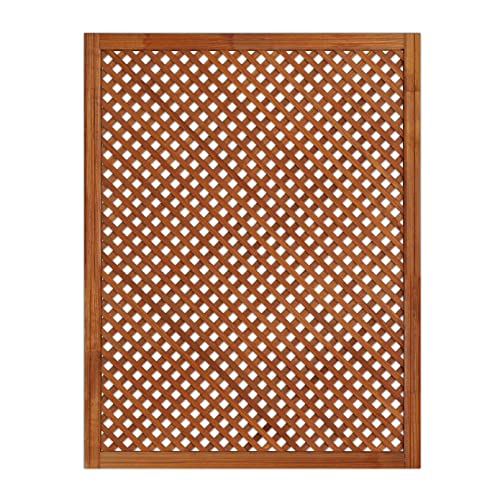 Celosía De Madera Tratada para Decoración De Terrazas, Jardines y Exteriores - Teca (114x92 cm)