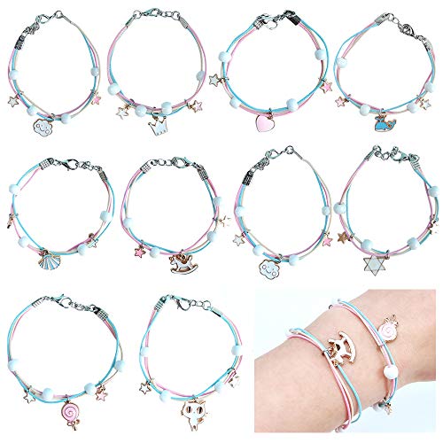 CENRONG Pulsera Amistad Niña 10 Piezas Pulsera Niña Pulsera , Pulseras de Cuerda Trenzad Brazalete Joyería, Niña Regalo de Cumpleaños de Fiesta