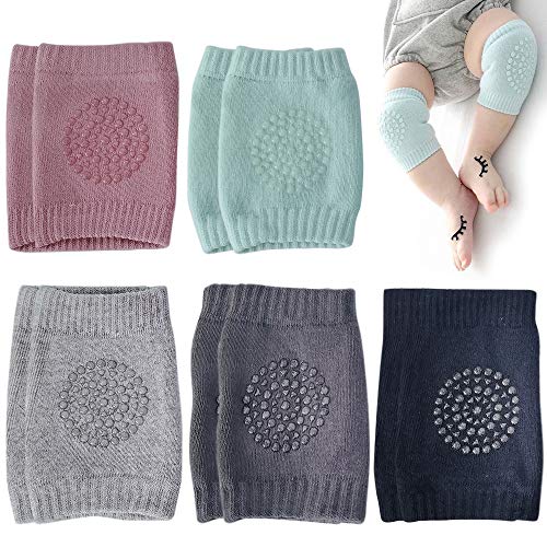 CENRONG Rodilleras Bebe，5Pares Antideslizantes rodilleras bebe Protectores de rodilla de niños Calentador de piernas elástico para bebé，para Bebé 0 a 24 meses