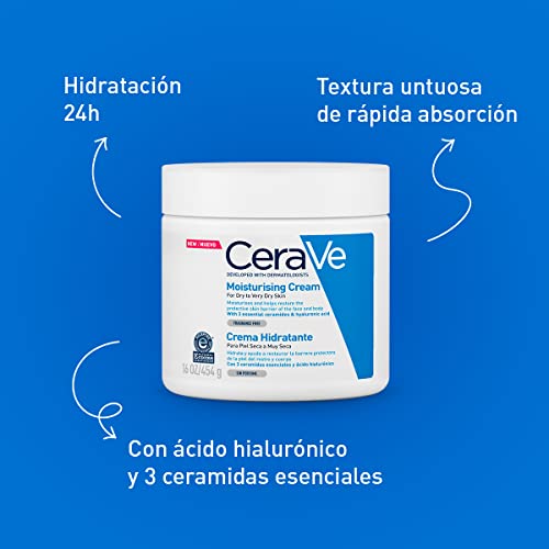 CeraVe Crema Hidratante Piel seca, 454 Gramos