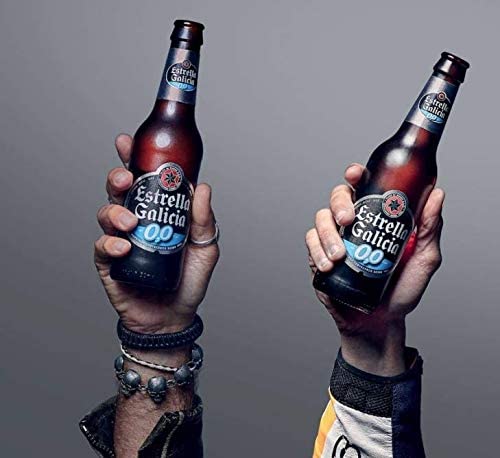 Cerveza sin alcohol Estrella Galicia 0,0 Cerveza - Pack de 24 latas x 330 ml - Total: 7.92 L