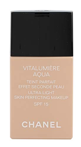 CHANEL Vitalumière Aqua base de maquillaje Botella Crema 30 ml - Base de maquillaje (Botella, Crema, Beige, Beige, Iluminador, Mujeres)