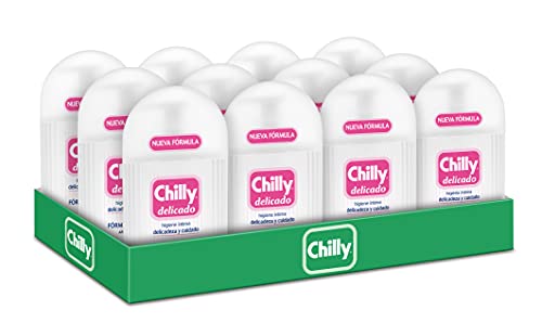 Chilly - Chilly Delicado, Gel de Higiene Íntima, Fórmula Suave, Caja 12 Uds x 250ml