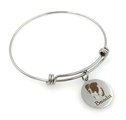 Chloe & Violet Jewelry Border Collie brazalete pulsera-personalizada, grabado, ampliable