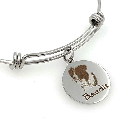 Chloe & Violet Jewelry Border Collie brazalete pulsera-personalizada, grabado, ampliable