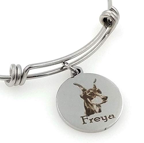 Chloe & Violet Jewelry Dobermann brazalete pulsera-personalizada, grabado, ampliable