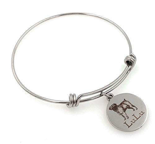 Chloe & Violet Jewelry Pug-pulsera del brazalete personalizado, grabado, ampliable