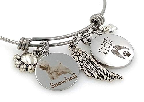 Chloe & Violet Jewelry Westie, collar o pulsera brazalete personalizado West Highland Terrier Memorial del Recuerdo, grabado - puente del arco iris