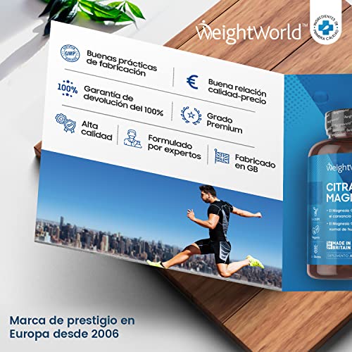 Citrato de Magnesio 740mg, 180 Cápsulas Vegano - 220mg de Magnesio Puro de Alta Biodisponibilidad, Suministro para 6 Meses, Reduce Cansancio y Fatiga, Equilibra los Electrolitos. Suplemento Deportivo