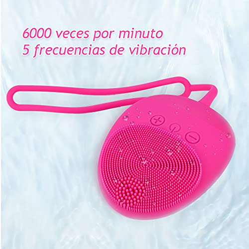 CkeyiN Cepillo Limpiador Facial de Silicona Dispositivo De Belleza Cara Poros Acné Espinillas Puntos quita Exfoliación Masajeador Impermeable IPX7 para Todo Tipo de Piel Recargable Portátil USB