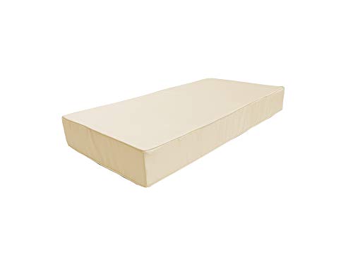 cojín para palets Impermeable con Ribete Decorativo sofá de Patio cojín para Muebles de jardín Funda Extraible (Asiento 120 x 60 x 15, Crema)