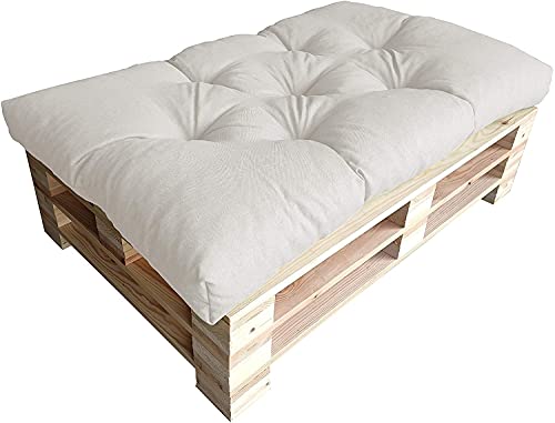 Cojines de Palets Sofá para Palets Almohada Decorativa Cojin para Jardín cojin para Muebles Exterior Interior Acolchado (Asiento 120 x 50. Crema)