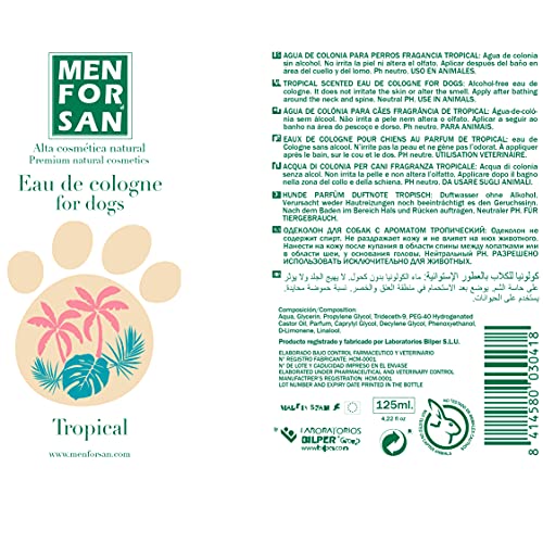 Colonia para perros tropical 125ml, Aroma dulce y duradero