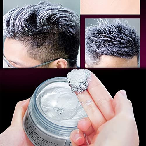 Color Cabello Cera Tinte Instantáneo para Cabello Lodo Cabello Desechable Crema para Peinado Natural Modelado Temporal Pomada Arcilla Gris