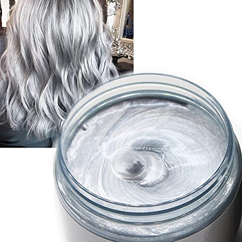 Color Cabello Cera Tinte Instantáneo para Cabello Lodo Cabello Desechable Crema para Peinado Natural Modelado Temporal Pomada Arcilla Gris