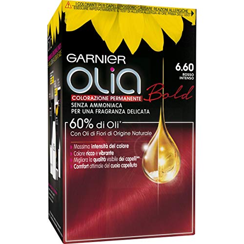 Coloración permanente y decoloración Garnier Olia 6.60 Rosso Intenso