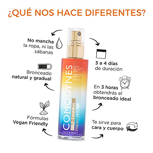 Comodynes - Autobronceador Self Tanning Fresh Water, Cara y Cuerpo, Bronceado Gradual y Natural - 100ml