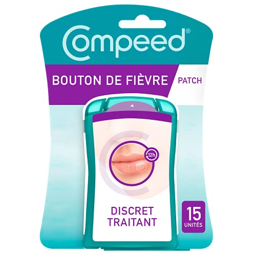 Compeed® – Parche de botón de fiebre discreto para un tratamiento rápido – Cuidado día y noche que aceleran la curación – 15 parches antibotones de fiebre – 1,5 x 1,5 cm