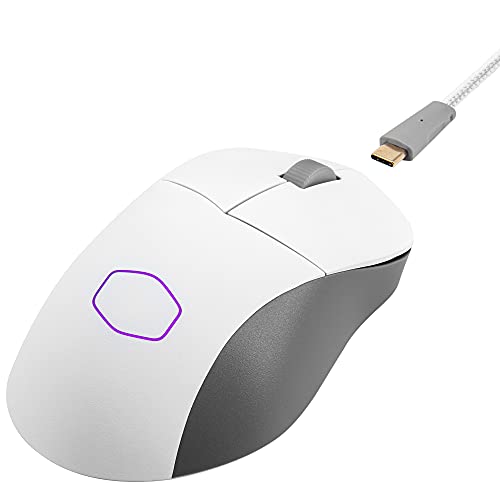 Cooler Master MM731 RGB-LED Ratón para Juegos Ligero híbrido con Cable e inalámbrico de 59 g - Sensor óptico de 16000 dpi, Microinterruptores ópticos de 70 Millones de clics - Blanco Mate