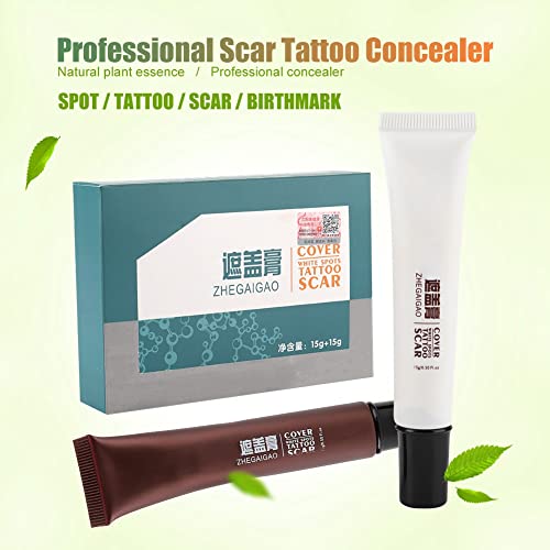 Corrector de tatuajes - Corrector de piel - Impermeable - Para manchas oscuras, cicatrices, vitiligo y más - Maquillaje para cubrir tatuajes - Uso en el cuerpo, para piernas, para hombres y mujeres