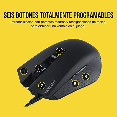 Corsair Harpoon RGB PRO, Óptico Ratón Para Juegos, USB, Tamaño Único, Negro