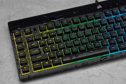 Corsair K55 RGB PRO Teclado Gaming de Membrana com Fio (Luz de Fundo RGB Dinâmica, Seis Teclas de Macro com Integração de Elgato Stream Deck, Resistente Poeira e Respingos) Layout Português, Preto