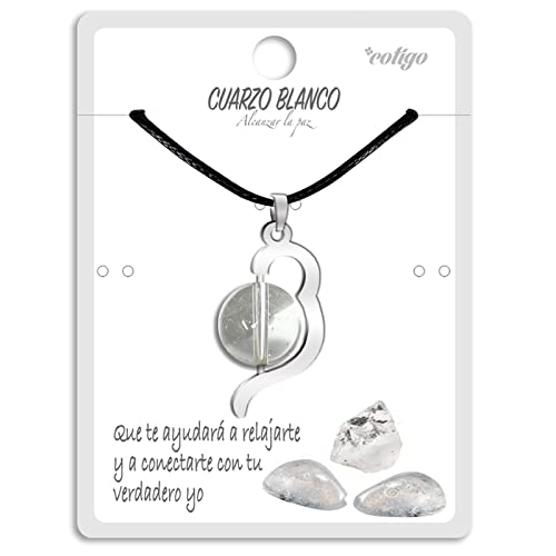 cotigo-Colgante de Piedra Natural Forma bola 12mm - Colgante de Cuenta Redonda Collar mineral Cuarzo Blanco natural para Mujer-Regalo para san valentín, Día Madre, Cumpleaños (Cuarzo Blanco)